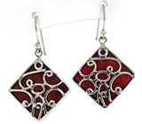 Серьги с кораллом Серебро 925