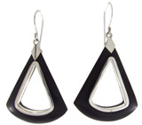 Серьги с черным деревом Sono Серебро 925