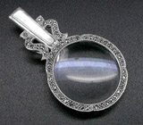 Экстравагантный кулон "Лупа" с перламутром Серебро 925