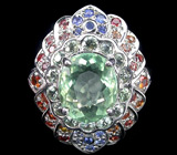 Кольцо из коллекции «Beau Monde» с апатитом и сапфирами Серебро 925