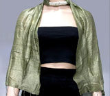 Шелковый шарф с инкрустацией жемчугом Не указан