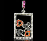 Кулон "Масть" с бриллиантами и сапфирами Золото