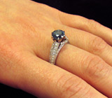 Кольцо с синим бриллиантом 1,3 карата Золото