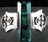 Кольцо с чистейшим «неоновым» турмалином Серебро 925