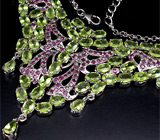 Колье из коллекции «MultiStone» с перидотами и сапфирами Серебро 925