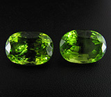 Пара ярких перидотов 9,45 карат 