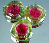 3 слайса арбузного турмалина 14,6 карат 