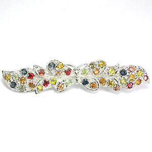 Брошь «Бабочка в Саду» с разноцветными сапфирами