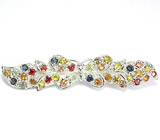 Брошь «Бабочка в Саду» с разноцветными сапфирами Серебро 925