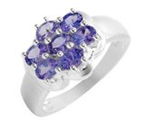 Кольцо от D&J Magic Jewelry с инкрустацией танзанитами Серебро 925