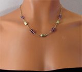 Прелестное колье с аметистами Золото