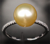 Кольцо с золотистой жемчужиной Золото