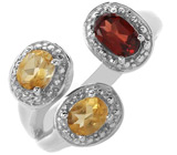 Кольцо от D&J Magic Jewelry инкрустацией гранатом и цитринами