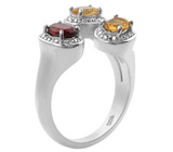 Кольцо от D&J Magic Jewelry инкрустацией гранатом и цитринами Серебро 925