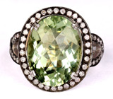 Кольцо из коллекции «Mafia» с зеленым аметистом и бриллиантами Серебро 925