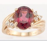 Кольцо с роскошным турмалином и бриллиантами