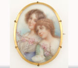 Антикварная брошь с портретом Не указан