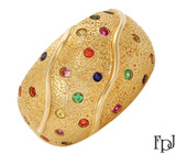 Кольцо от дизайн-студии FPJ с разноцветными сапфирами Золото