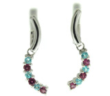 Комплект из коллекции "Spring" с голубыми топазами и родолитами гранатами Серебро 925