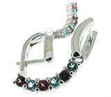 Комплект из коллекции "Spring" с голубыми топазами и родолитами гранатами Серебро 925