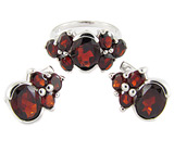 Комплект из коллекции "Spring" с гранатами Серебро 925