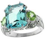 Комплект из коллекции "Spring" с топазами и перидотами Серебро 925