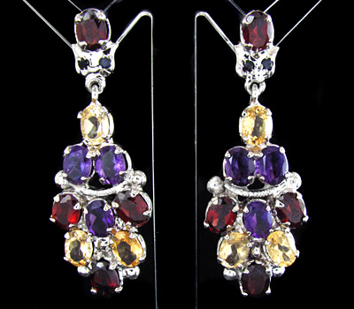 Серьги из коллекции «MultiStone» с самоцветами