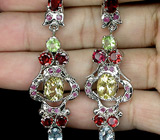 Серьги из коллекции «MultiStone» с самоцветами Серебро 925