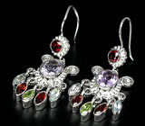 Замечательные серьги с самоцветами Серебро 925