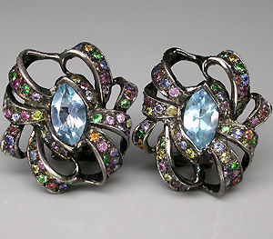 Великолепные серьги с самоцветами