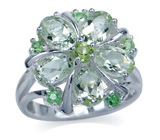 Кольцо  из коллекции "Carnival" с самоцветами Серебро 925