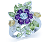 Кольцо из коллекции "Carnival" с самоцветами Серебро 925