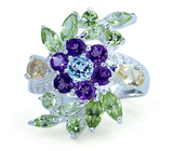 Кольцо из коллекции "Carnival" с самоцветами Серебро 925