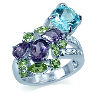 Кольцо из коллекции "Carnival" с самоцветами