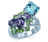 Кольцо из коллекции "Carnival" с самоцветами Серебро 925