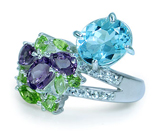 Кольцо из коллекции "Carnival" с самоцветами Серебро 925