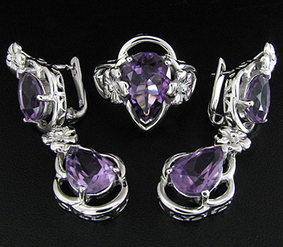 Комплект из коллекции "Spring" с аметистами