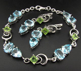 Комплект из коллекции "Spring" с топазами и перидотами Серебро 925