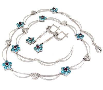 Комплект из коллекции "Spring" с топазами и гранатами