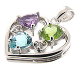 Кулон из коллекции "Spring" с самоцветами Серебро 925