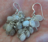 Серьги-гроздья с лунным камнем Серебро 925