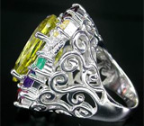 Роскошный перстень с самоцветами Серебро 925