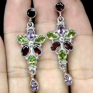 Серьги из коллекции «MultiStone» с самоцветами