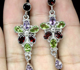 Серьги из коллекции «MultiStone» с самоцветами Серебро 925