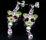 Серьги из коллекции «MultiStone» с самоцветами Серебро 925