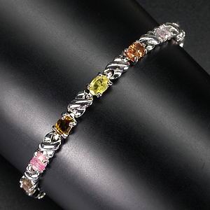 Браслет с разноцветными турмалинами