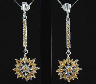 Серьги с золотистыми цитринами