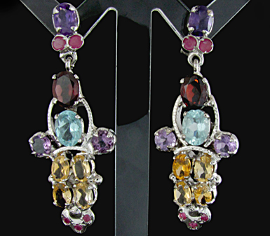 Серьги из коллекции «MultiStone» с самоцветами