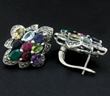 Замечательные серьги с самоцветами Серебро 925