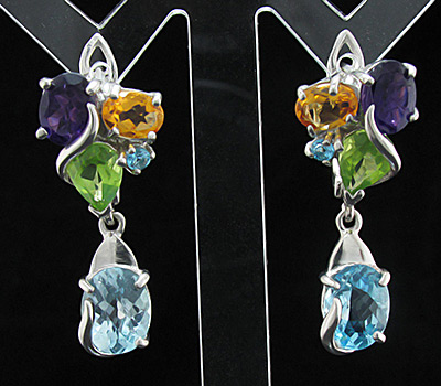 Серьги из коллекции «MultiStone» с самоцветами